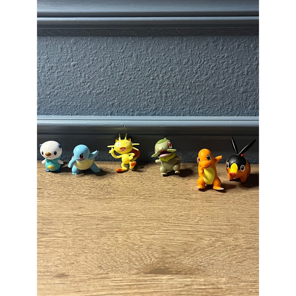 Pokemon Battle Figure Lot Charmander Squirtle Meowth Oshawott Axew Tepig 6pc Set